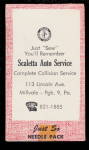 1950s Scaletta Auto Service PA Needle Book