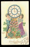 Children with Clocks New Years 1908 Postcard