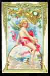 New Years Child Angel with Bells 1912 Postcard