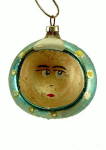 Early 1900s Smiling Face Indent Christmas Ornament