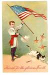 PFB 1907 Child with Flag & Cat July 4th Postcard