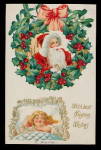 Great Santa Claus w Girl Sleeping 1912 Postcard
