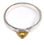 Early .925 Sterling Silver w Yellow Stone Ring