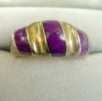 Large Mexico .925 Sterling with Purple Ladies Ring