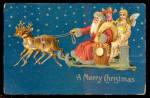Santa Claus & Angel with Reindeer 1907 Postcard