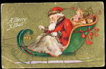 1909 Santa Claus in Sleigh with Toys Postcard