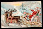 Santa Claus in Sleigh 1907 Postcard