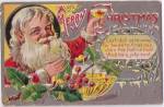 A Merry Christmas Santa Claus 1910 Postcard