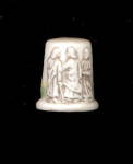 Roman Mexico Signed Figures Ceramic Thimble