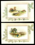 2 John Winsch New Years 1912 Postcards