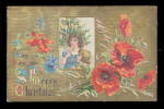 Lovely Merry Christmas Children/Poppies Postcard