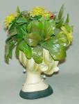 Click to view larger image of 6" Young Lady Head Vase w/Original Flowers (Image3)