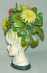 Click to view larger image of 6" Young Lady Head Vase w/Original Flowers (Image4)