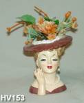 Click here to enlarge image and see more about item HV153: 5" Lady Head Vase NAPCO