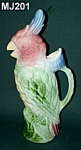 Click here to enlarge image and see more about item MJ201: 13" Majolica Parrot Pitcher