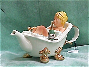 Lady In Tub Teapot