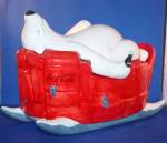 Click to view larger image of COCA COLA POLAR BEAR ON SLED COOKIE JAR (Image1)