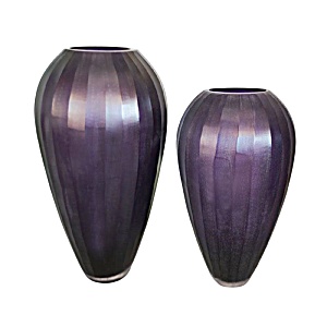 1970s Stunning Purple Pair Of Vases In Murano Glass. Made In Italy