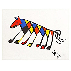 Original Astonishing Alexander Calder &quot;beastie&quot; Lithograph 1974