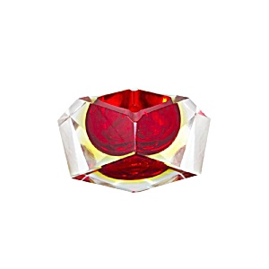 1960s Red Ashtray Or Catchall By Flavio Poli For Seguso. Made In Italy