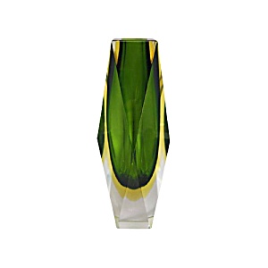 1960s Astonishing Green Vase By Flavio Poli For Seguso. Made In Italy