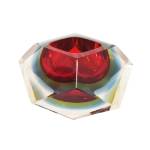 1960s Astonishing Red and Blue Ashtray or Catchall By Flavio Poli for Seguso. Ma