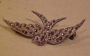 Bird Pin With Marcasites