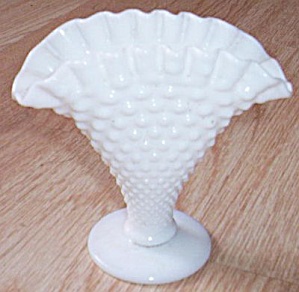 Fenton Miniature Hobnail Fan Vase