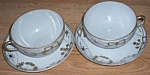 2 Nippon Gold Crusted Cups & Saucers