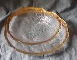 Click to view larger image of Ice Art Glass Bowl and Plate Gold Rim (Image2)