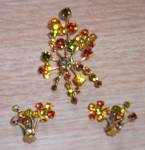 Stunning Austria Earring and Brooch Set