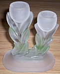 Indiana Glass Satin Double Candle Stick