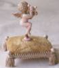 Click to view larger image of Florenze Signed Pin Cushion Angel w/ Harp Free Shipping (Image2)