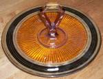 Art Deco Amber Glass Serving Tray