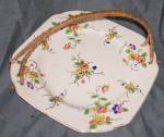 Antique Serving Plate Bamboo Handle