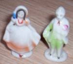 Click to view larger image of Miniature Man and Woman Porcelain Figurines (Image1)