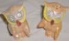 Click to view larger image of Vintage Hugger Owls Salt & Pepper Shakers Peach Luster (Image2)