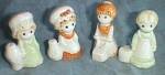 4 Mini Porcelain Country Girl Figurines