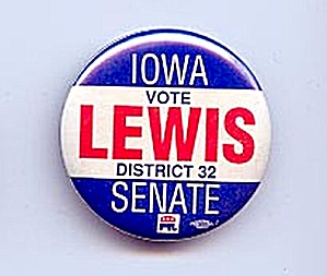 Vote Lewis - Iowa Senate District 32 Political Button (Image1)