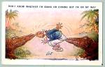 On My Way Alligators and Lost Soul on Vintage 1900 Postcard
