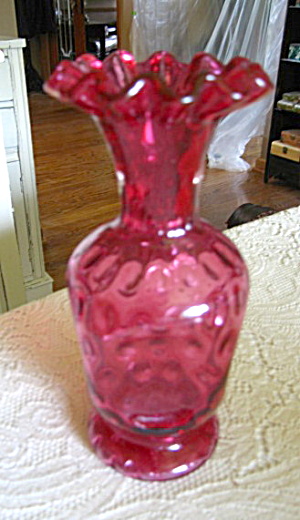 Fenton Polka Dot Pinched Vase