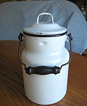 Antique Graniteware Milk Cannister