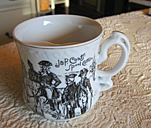 J. P. Coats Spool Cotton Mustache Mug