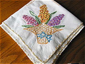 Vintage Fruit Basket Cotton Tablecloth