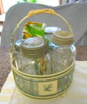 Click here to enlarge image and see more about item antiqjars7013: Vintage Jar & Basket Assortment