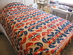 Click to view larger image of Antique Signed Woven Jacquard Coverlet (Image1)