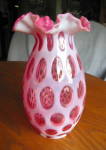 Fenton Opalescent  Cranberry Vase