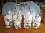 Click to view larger image of Retro Glass Holder and Vintage Glasses (Image1)