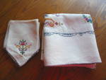 Embroidered Linen Tablecloth & Napkins