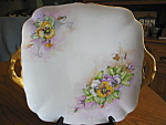 Click here to enlarge image and see more about item porc60629: Hutschenreuther Vintage Pansies Tray